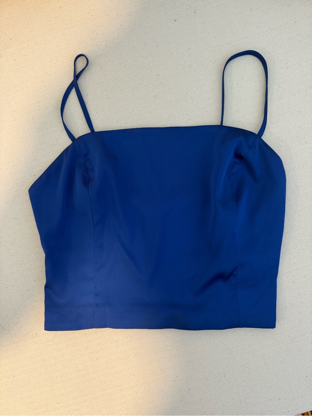 Aritizia - Sunday Best Blue Spaghetti Strap Cropped Tank Top